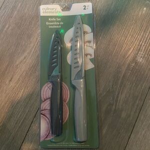 culinary elements 2pc Kitchen Knife Set - Black & Gray Handles